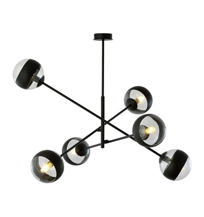 Linear 6 Svart/Rand pendellampa - Ø14 cm, E14, 230V, utan ljuskälla