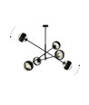 Linear 6 Svart/Rand pendellampa - Ø14 cm, E14, 230V, utan ljuskälla