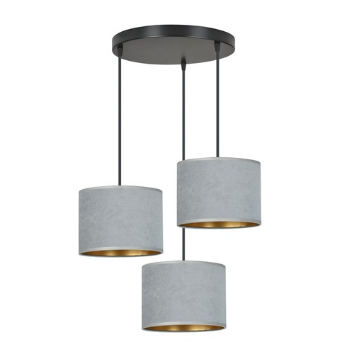 Hilde 3 Svart Premium Grå pendellampa - Ø20 cm, E27, 230V, utan ljuskälla