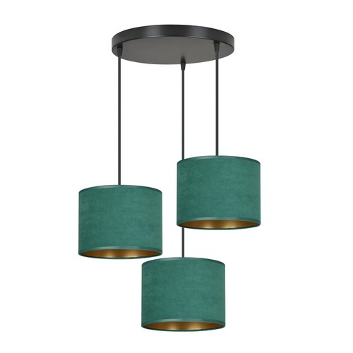 Hilde 3 Svart Premium Grön pendellampa - Ø20 cm, E27, 230V, utan ljuskälla