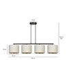 Hilde 4 Svart/Vit pendellampa - Ø20 cm, E27, 230V, utan ljuskälla
