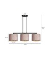 Hilde 3 Svart/Rosa pendellampa - Ø20 cm, E27, 230V, utan ljuskälla