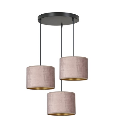 Hilde 3 Svart Premium Rosa pendellampa - Ø20 cm, E27, 230V, utan ljuskälla