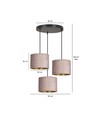 Hilde 3 Svart Premium Rosa pendellampa - Ø20 cm, E27, 230V, utan ljuskälla