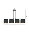 Hilde 4 Svart pendellampa - Ø20 cm, E27, 230V, utan ljuskälla