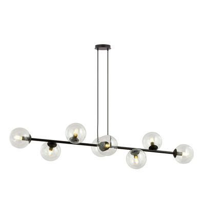 Rossi 8 Svart/Transparent pendellampa - Ø14 cm, E14, 230V, utan ljuskälla