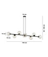 Rossi 8 Svart/Transparent pendellampa - Ø14 cm, E14, 230V, utan ljuskälla