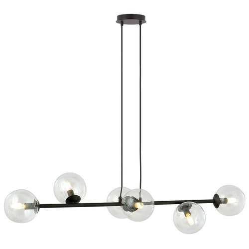 Rossi 6 Svart/Transparent pendellampa - Ø14 cm, E14, 230V, utan ljuskälla
