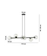Rossi 6 Svart/Transparent pendellampa - Ø14 cm, E14, 230V, utan ljuskälla