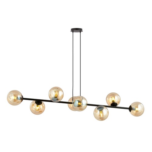 Rossi 8 Svart/Bärnsten pendellampa - Ø14 cm, E14, 230V, utan ljuskälla