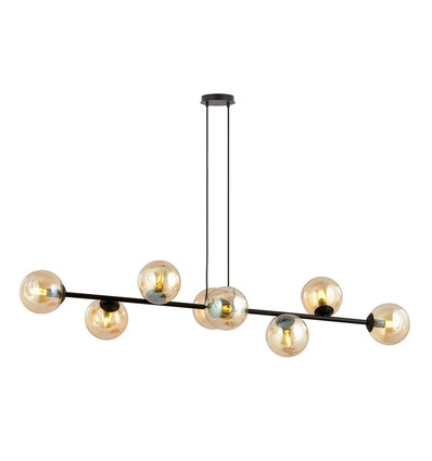 Rossi 8 Svart/Bärnsten pendellampa - Ø14 cm, E14, 230V, utan ljuskälla