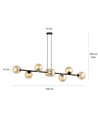 Rossi 8 Svart/Bärnsten pendellampa - Ø14 cm, E14, 230V, utan ljuskälla