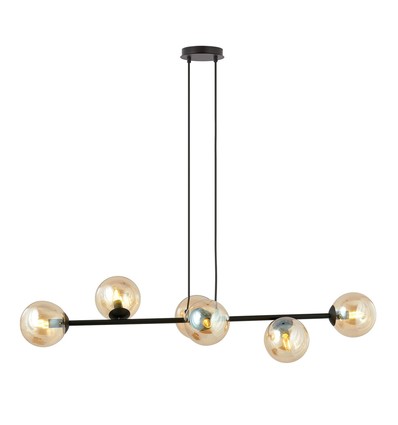 Rossi 6 Svart/Bärnsten pendellampa - Ø14 cm, E14, 230V, utan ljuskälla