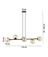 Rossi 6 Svart/Bärnsten pendellampa - Ø14 cm, E14, 230V, utan ljuskälla
