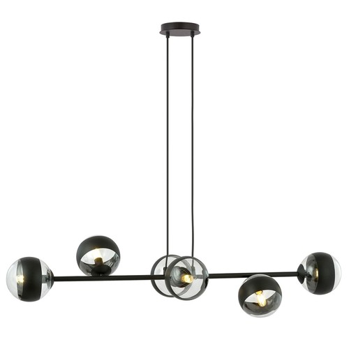 Rossi 6 Svart Rand pendellampa - Ø14 cm, E14, 230V, utan ljuskälla
