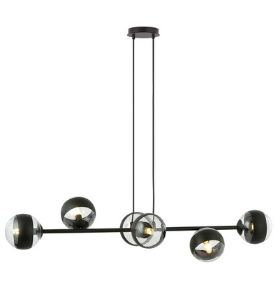 Rossi 6 Svart Rand pendellampa - Ø14 cm, E14, 230V, utan ljuskälla