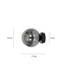 Rossi K1 Svart/Grafit vägglampa - Ø14 cm, E14, 230V, utan ljuskälla