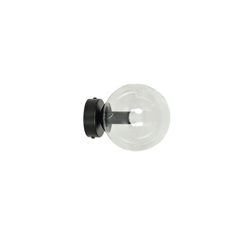 Rossi K1 Svart/Transparent vägglampa - Ø14 cm, E14, 230V, utan ljuskälla