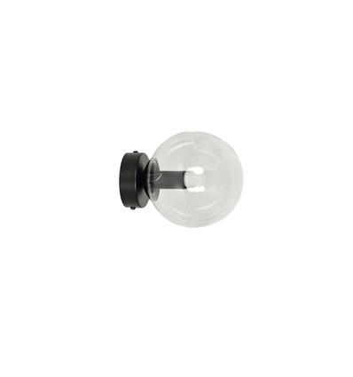 Rossi K1 Svart/Transparent vägglampa - Ø14 cm, E14, 230V, utan ljuskälla