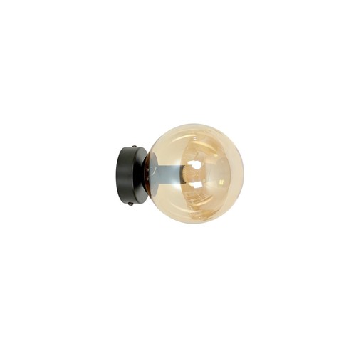 Rossi K1 Svart/Bärnsten vägglampa - Ø14 cm, E14, 230V, utan ljuskälla