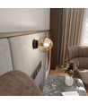 Rossi K1 Svart/Bärnsten vägglampa - Ø14 cm, E14, 230V, utan ljuskälla