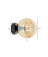Rossi K1 Svart/Bärnsten vägglampa - Ø14 cm, E14, 230V, utan ljuskälla