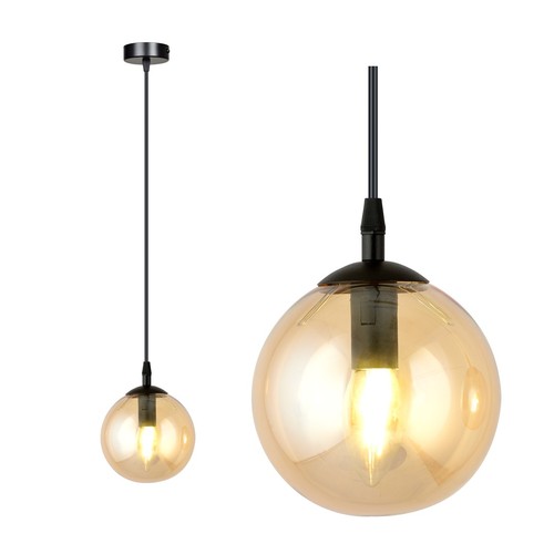 Cosmo 1 Svart/Bärnsten pendellampa - Ø14 cm, E14, 230V, utan ljuskälla