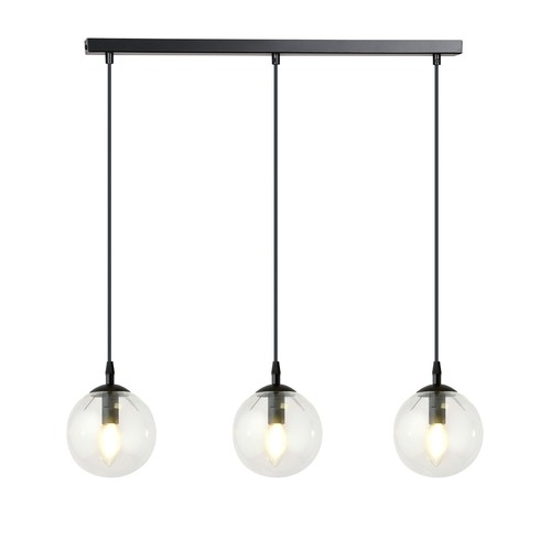 Cosmo 3 Svart/Transparent pendellampa - Ø14 cm, E14, 230V, utan ljuskälla