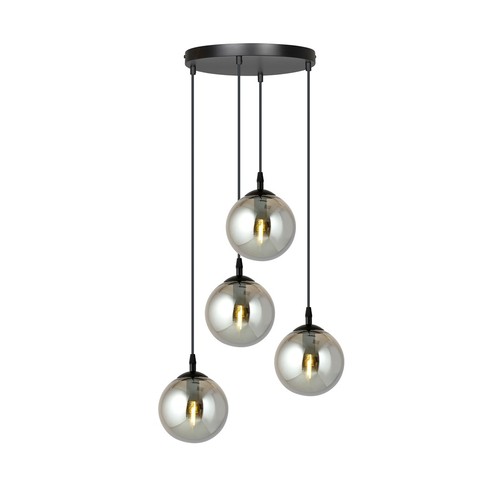 Cosmo 4 Svart Premium Grafit pendellampa - Ø14 cm, E14, 230V, utan ljuskälla