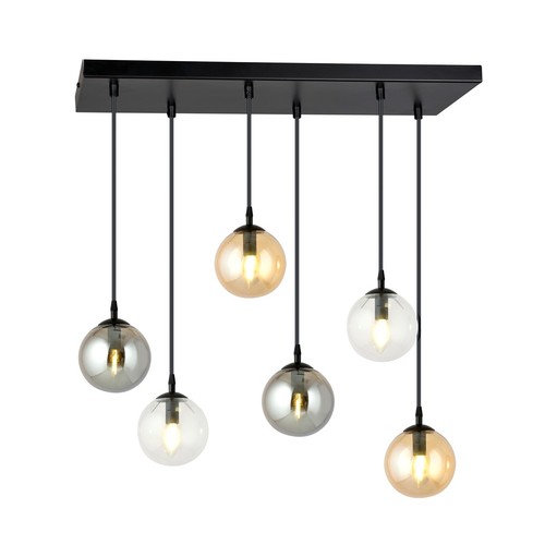Cosmo 6 Svart MIX1 pendellampa - Ø14 cm, E14, 230V, utan ljuskälla