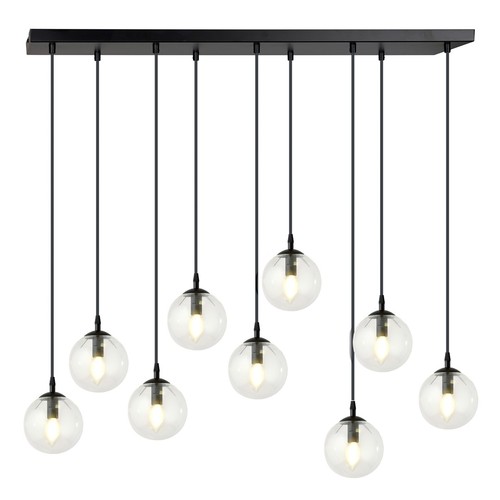 Cosmo 9 Svart/Transparent pendellampa - Ø14 cm, E14, 230V, utan ljuskälla