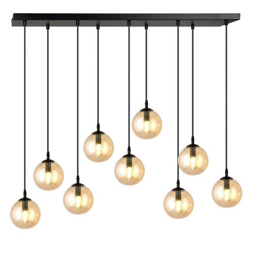 Cosmo 9 Svart/Bärnsten pendellampa - Ø14 cm, E14, 230V, utan ljuskälla