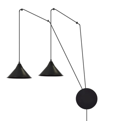 Abramo 2 Svart pendellampa - E27, 230V, utan ljuskälla