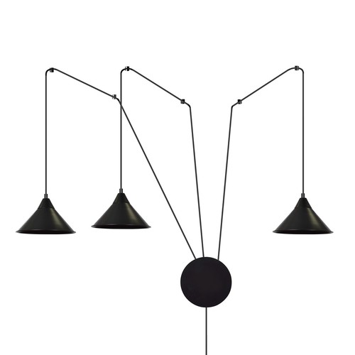 Abramo 3 Svart pendellampa - E27, 230V, utan ljuskälla