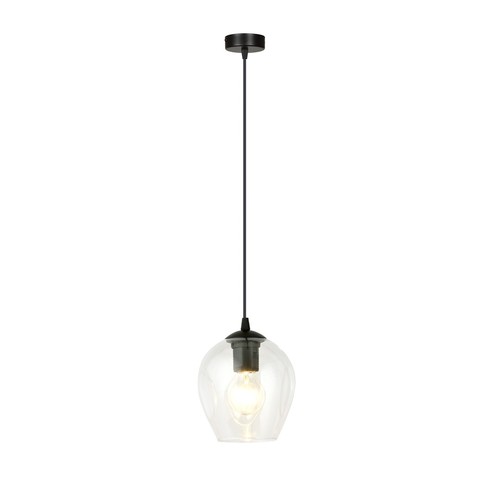 Istar 1 Svart/Transparent pendellampa - Ø14 cm, E27, 230V, utan ljuskälla