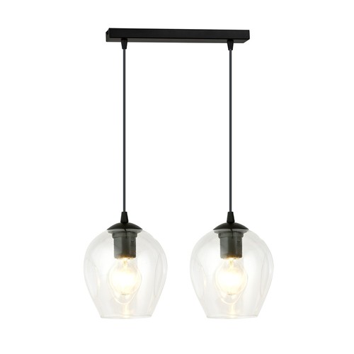 Istar 2 Svart/Transparent pendellampa - Ø14 cm, E27, 230V, utan ljuskälla
