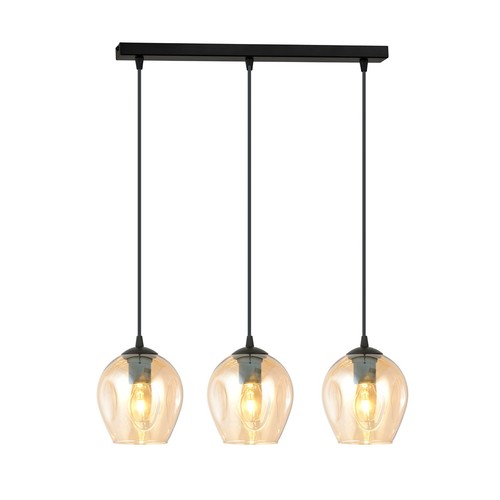 Istar 3 Svart/Bärnsten pendellampa - Ø14 cm, E27, 230V, utan ljuskälla
