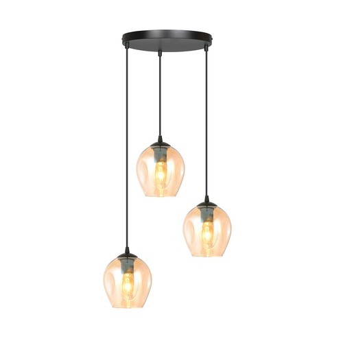 Istar 3 Svart Premium Bärnsten pendellampa - Ø14 cm, E27, 230V, utan ljuskälla