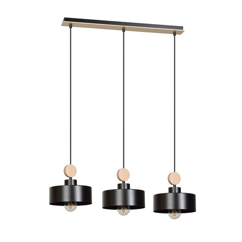 Tuniso 3 Svart pendellampa - E27, 230V, utan ljuskälla