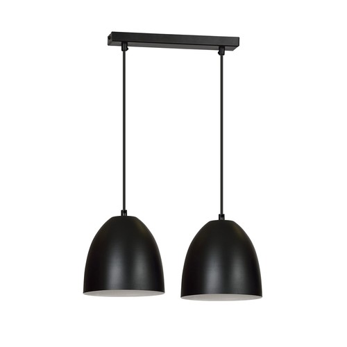 Lenox 2 Svart / Vit pendellampa - E27, 230V, utan ljuskälla