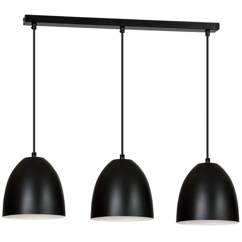 Lenox 3 Svart / Vit pendellampa - E27, 230V, utan ljuskälla