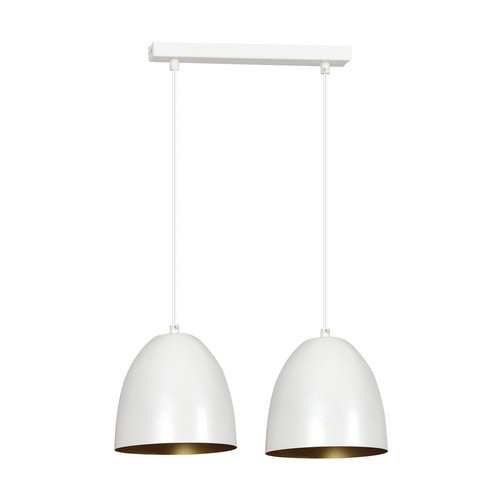 Lenox 2 Vit / Guld pendellampa - E27, 230V, utan ljuskälla
