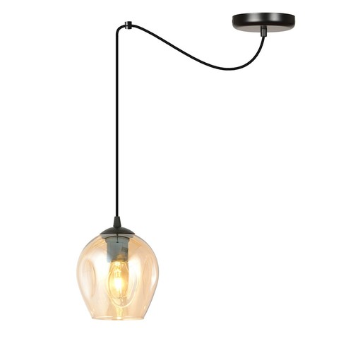 Level 1 Svart/Bärnsten pendellampa - Ø14 cm, E27, 230V, utan ljuskälla