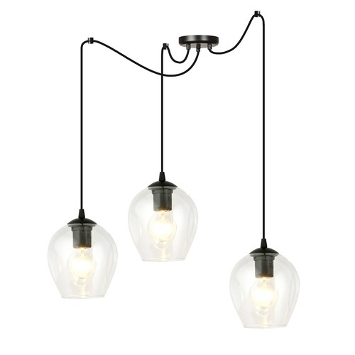 Level 3 Svart/Transparent pendellampa - Ø14 cm, E27, 230V, utan ljuskälla