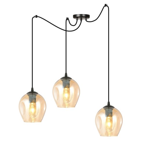 Level 3 Svart/Bärnsten pendellampa - Ø14 cm, E27, 230V, utan ljuskälla