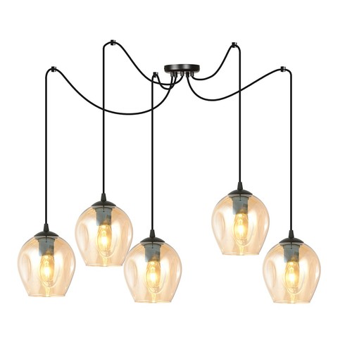 Level 5 Svart/Bärnsten pendellampa - Ø14 cm, E27, 230V, utan ljuskälla