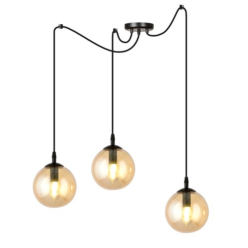 Gigi 3 Svart/Bärnsten pendellampa - Ø14 cm, E14, 230V, utan ljuskälla