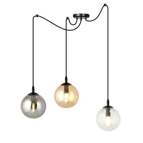 Gigi 3 Svart Mix pendellampa - Ø14 cm, E14, 230V, utan ljuskälla