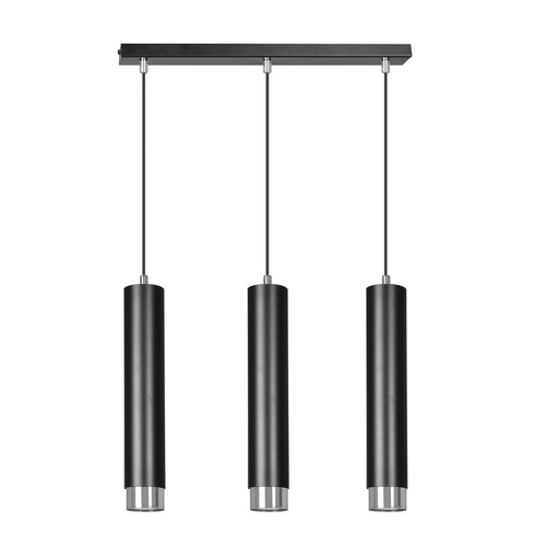 Kibo 3 Svart/Krom pendellampa - GU10, 230V, utan ljuskälla