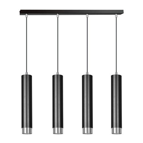 Kibo 4 Svart/Krom pendellampa - GU10, 230V, utan ljuskälla
